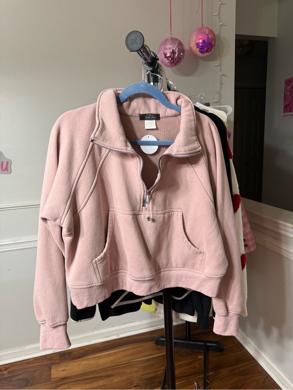 Trendy Queen Dusty Pink Fleece Pullover